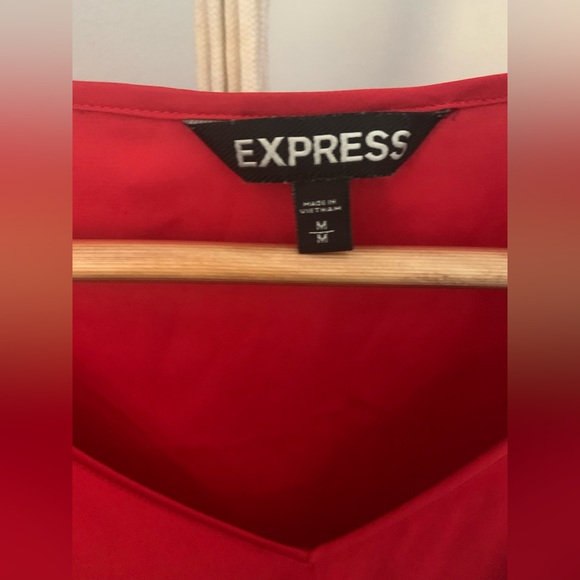 Express Red Satin Top Size M - Picture 3 of 6